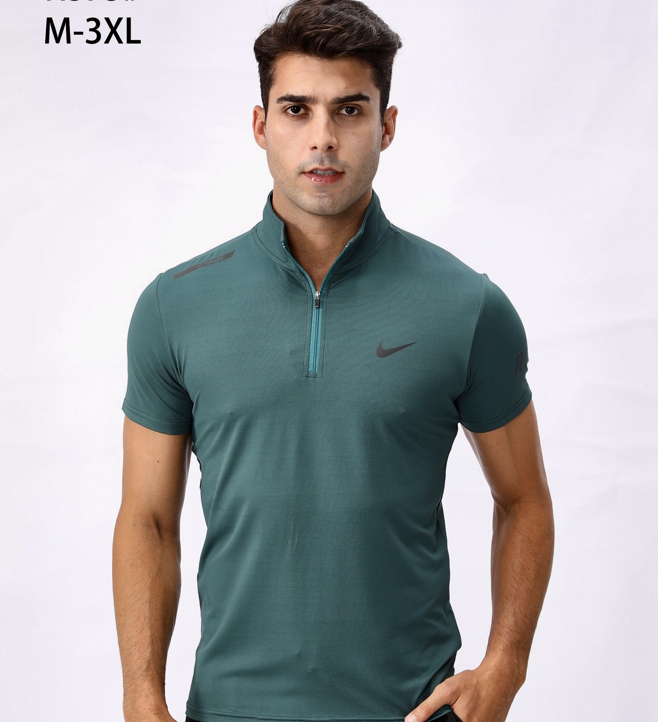 آستین کوتاه نیم زیپ نایک 573