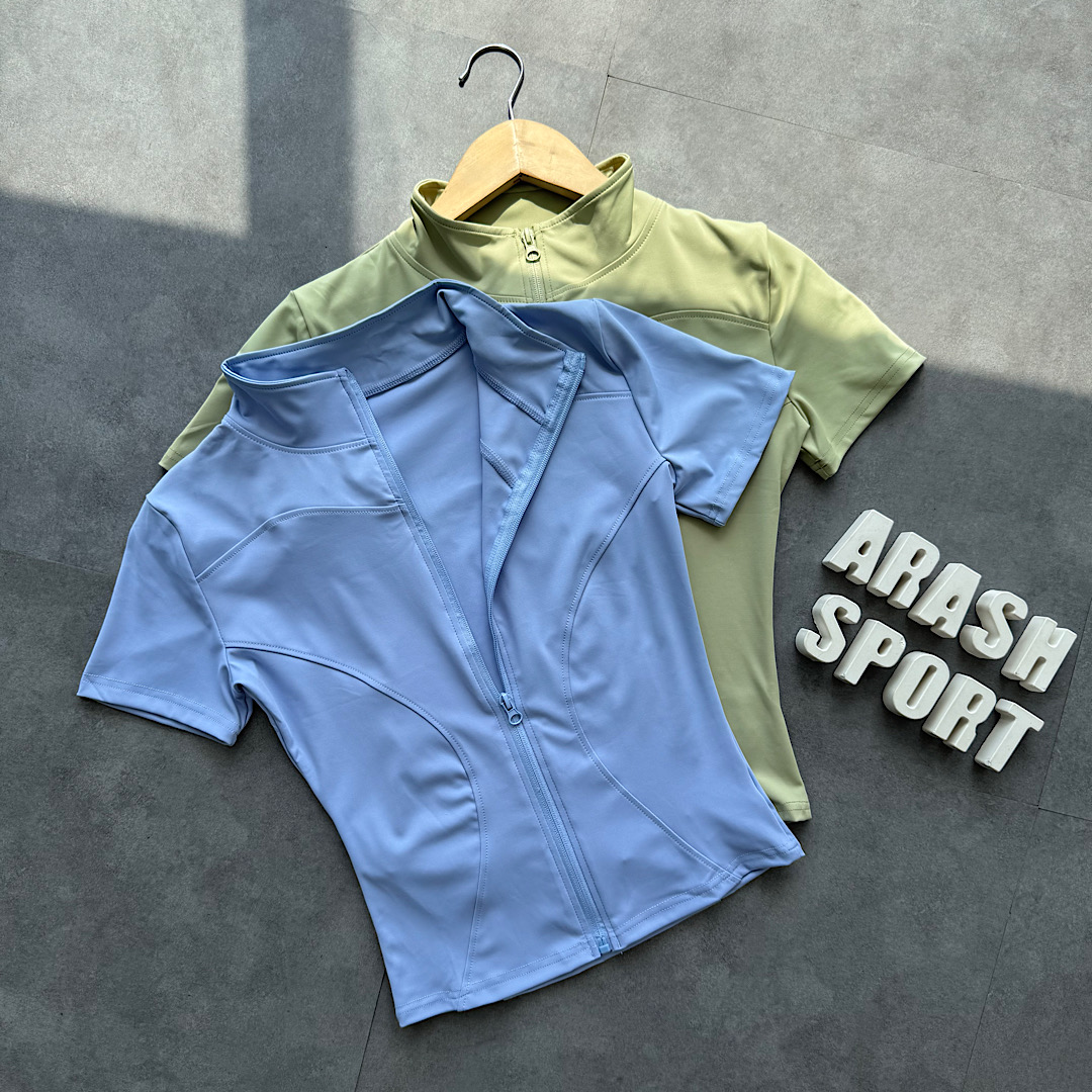 تیشرت زیپدار ( رنگ آبی آسمانی ، سبز سدری)