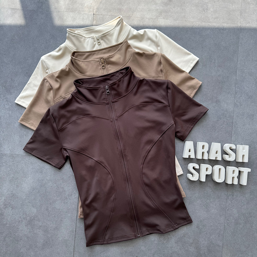 تیشرت زیپدار (رنگ کرم روشن ، قهوه ای ، نسکافه ای)
