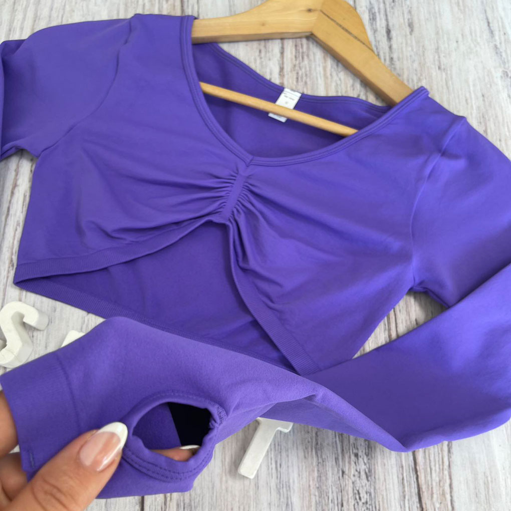 نیم تنه و لگ آستین بلند بنفش