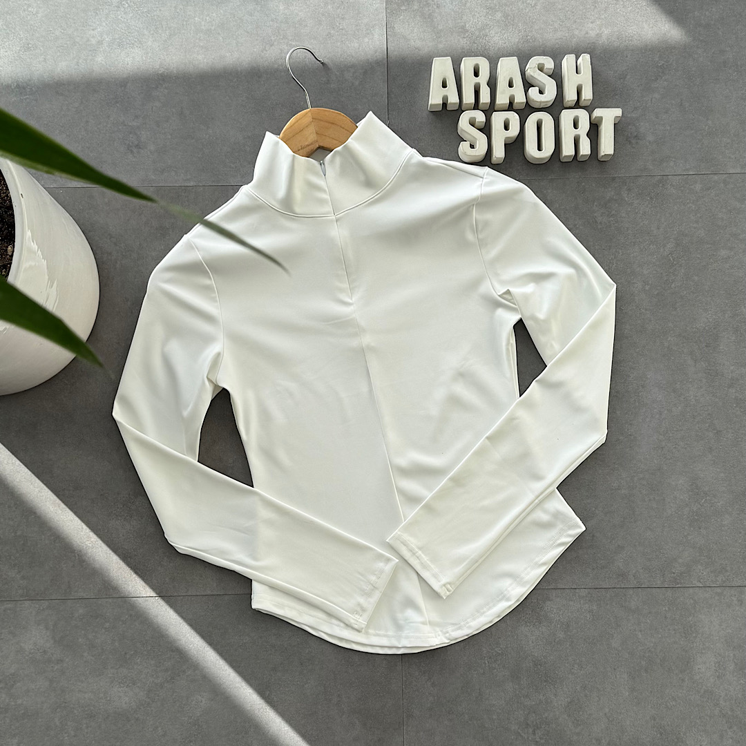 سویشرت نیم زیپ سفید