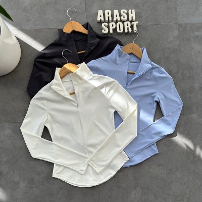 سویشرت نیم زیپ زنانه آستین بلند 051