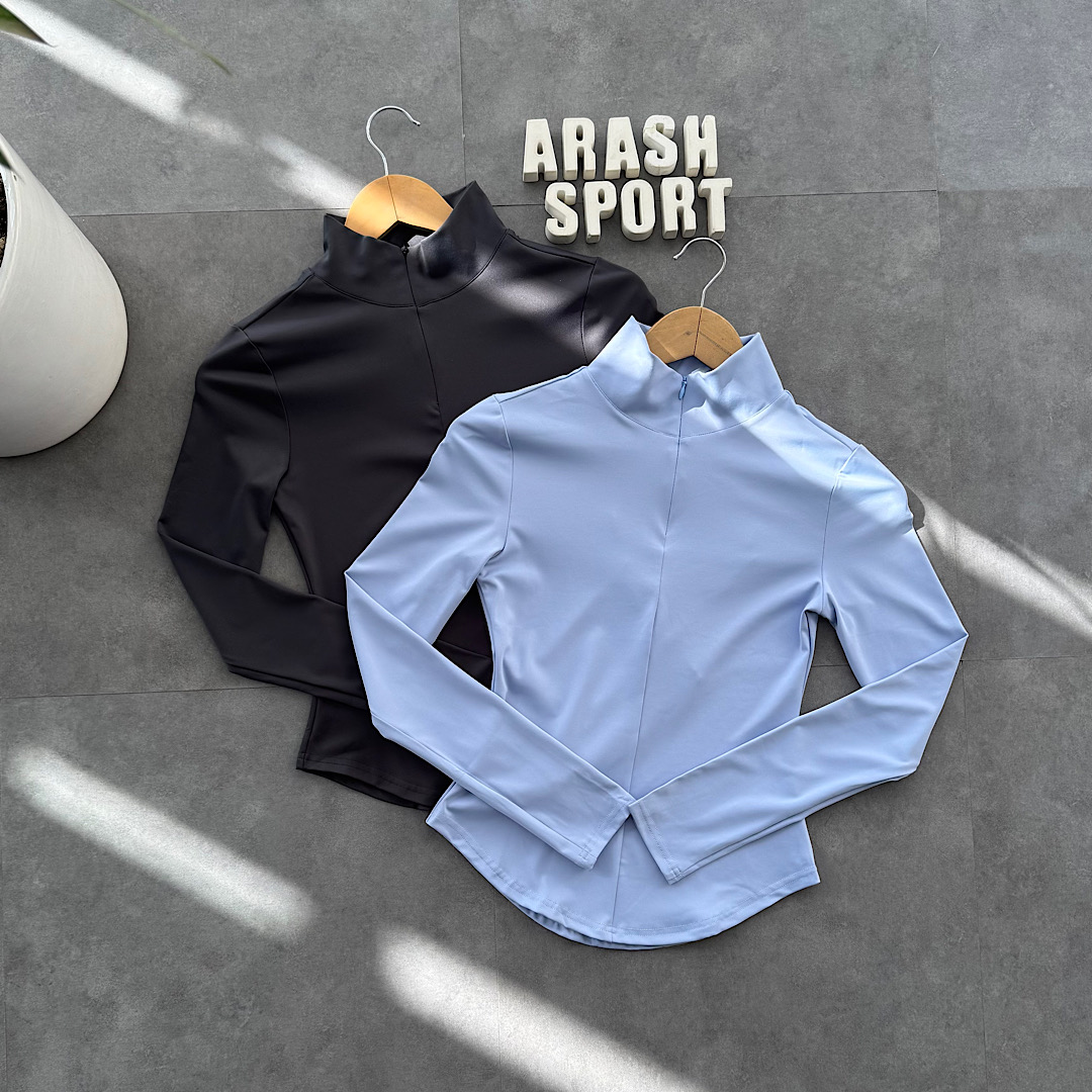 سویشرت نیم زیپ آبی