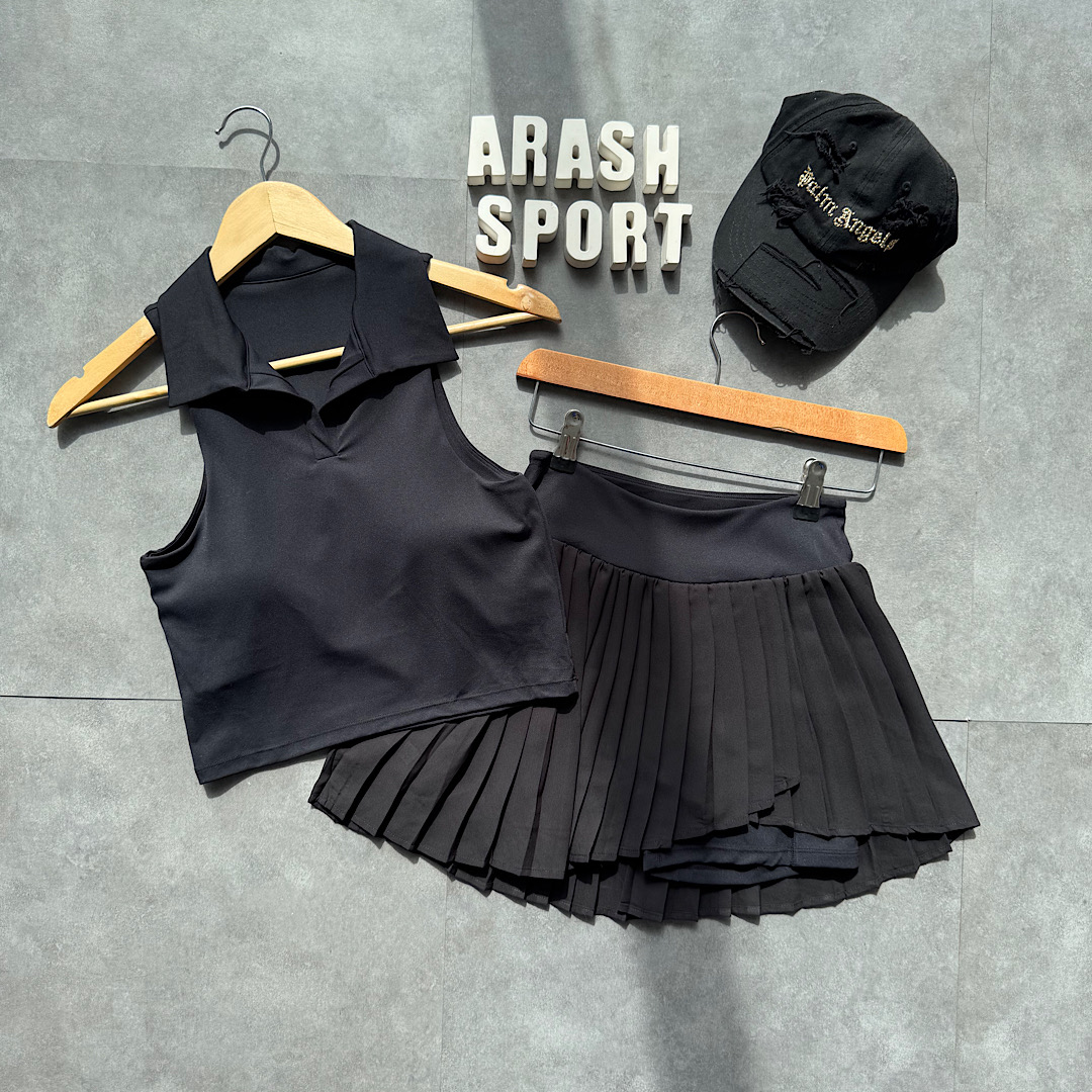 ست کراپ دامن ( مشکی )