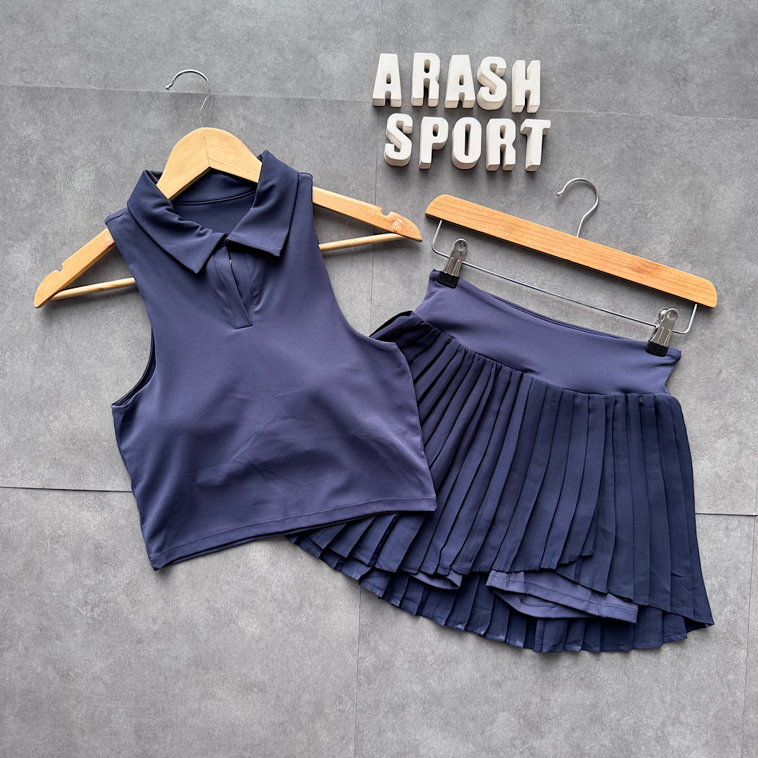 ست کراپ دامن ( رنگ سرمه ای )