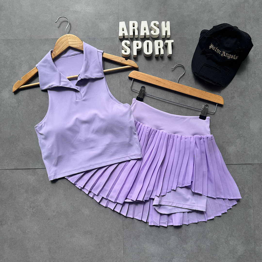 ست کراپ دامن ( رنگ یاسی )