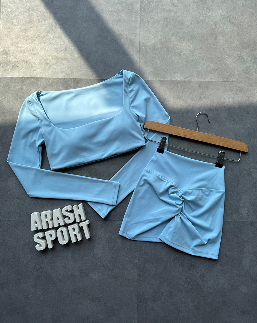 کراپ و شورتک آبی 