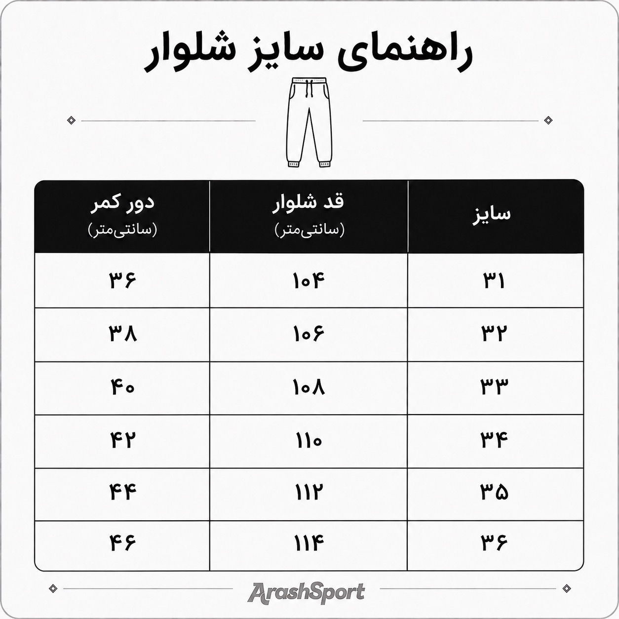 راهنما سایز