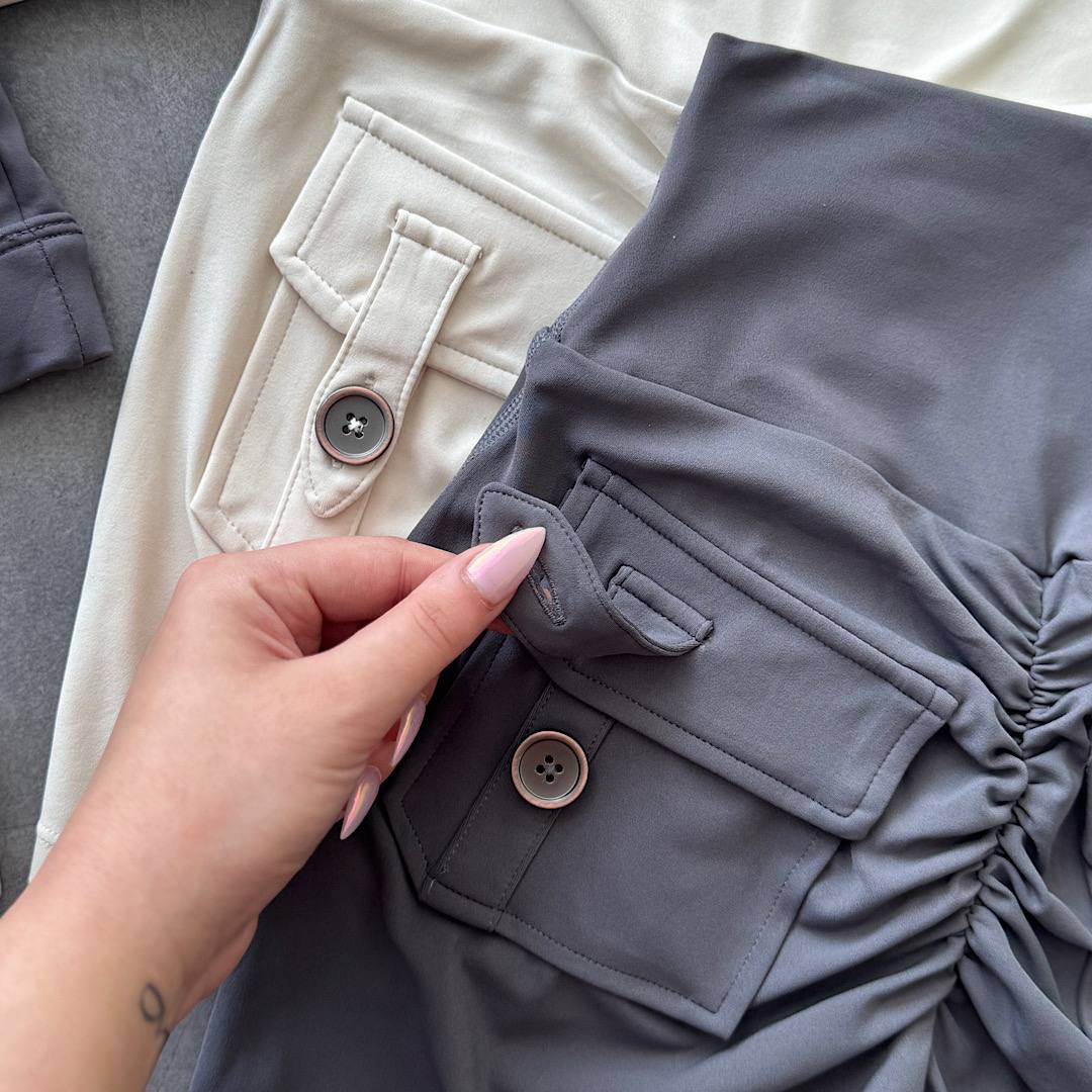 شورتک کارگو ورزشی زنانه طوسی