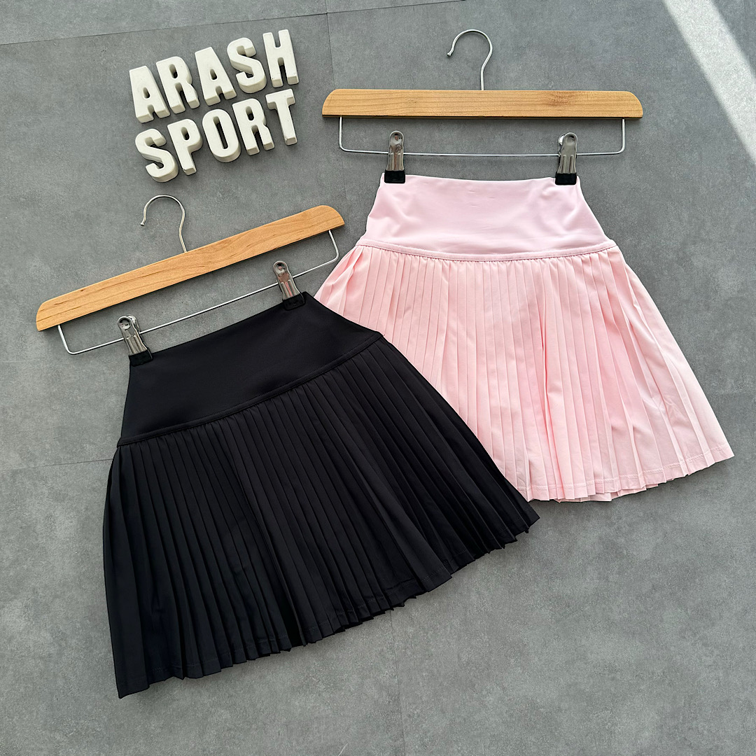 دامن ورزشی پلیسه مشکی و صورتی