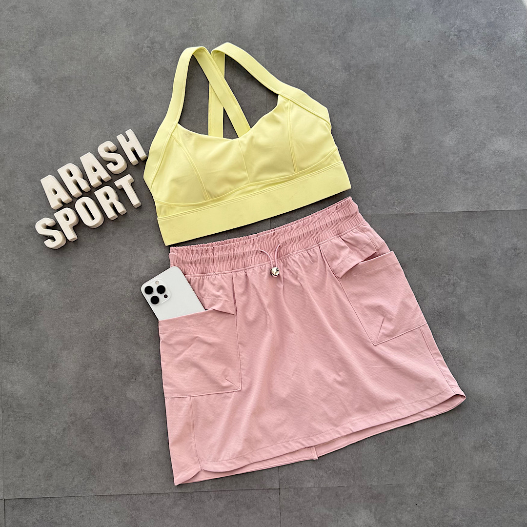 دامن کتان صورتی