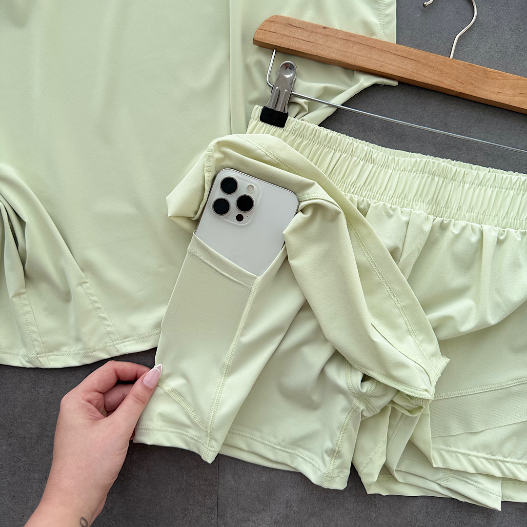 شورتک ورزشی زنانه جیبدار سبز