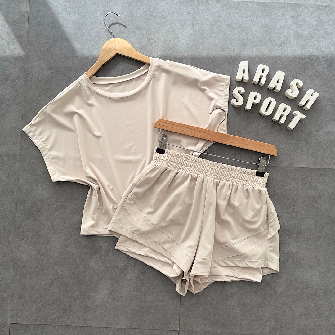 ست کراپ و شورتک دخترانه صورتی