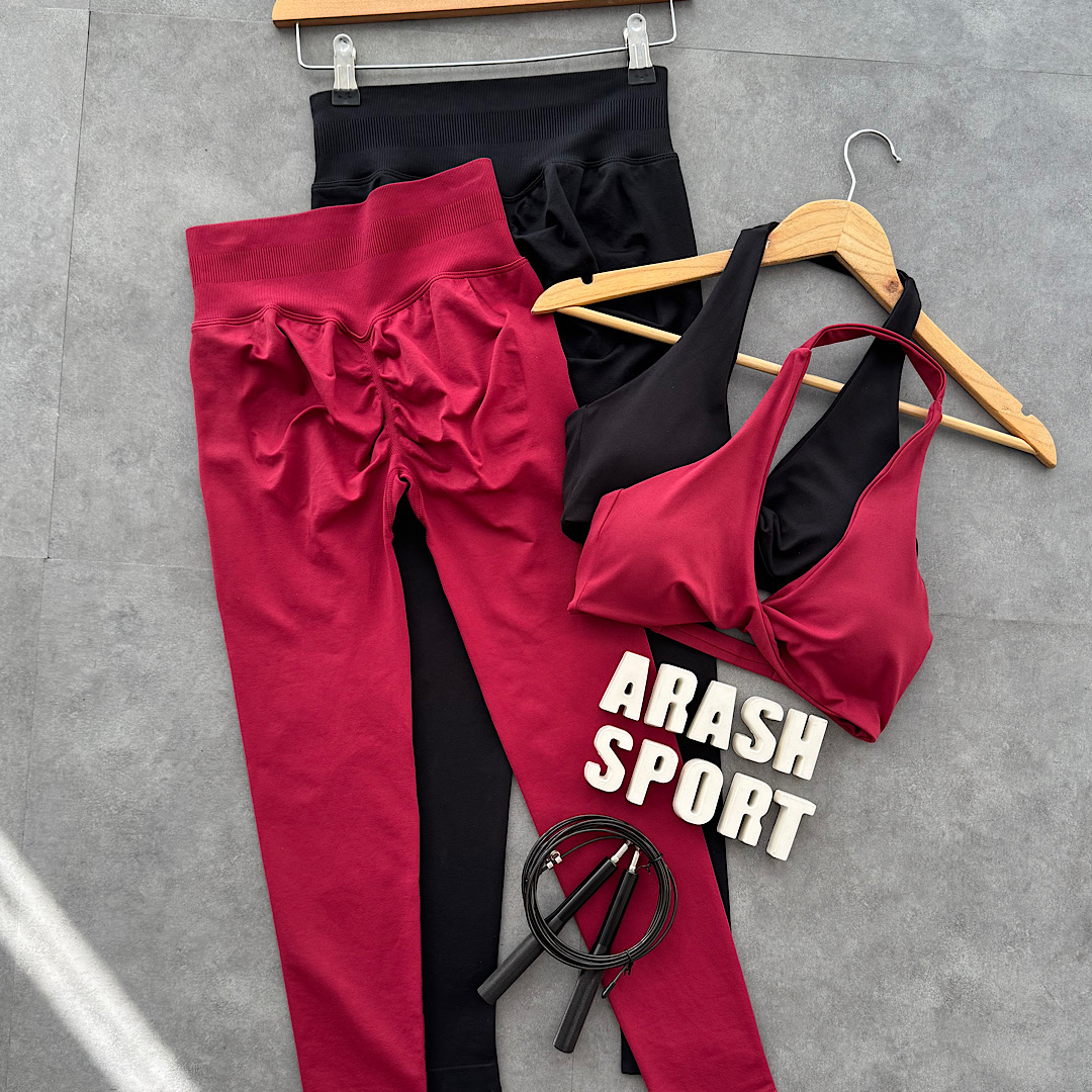 ست نیمتنه لگ مشکی/زرشکی