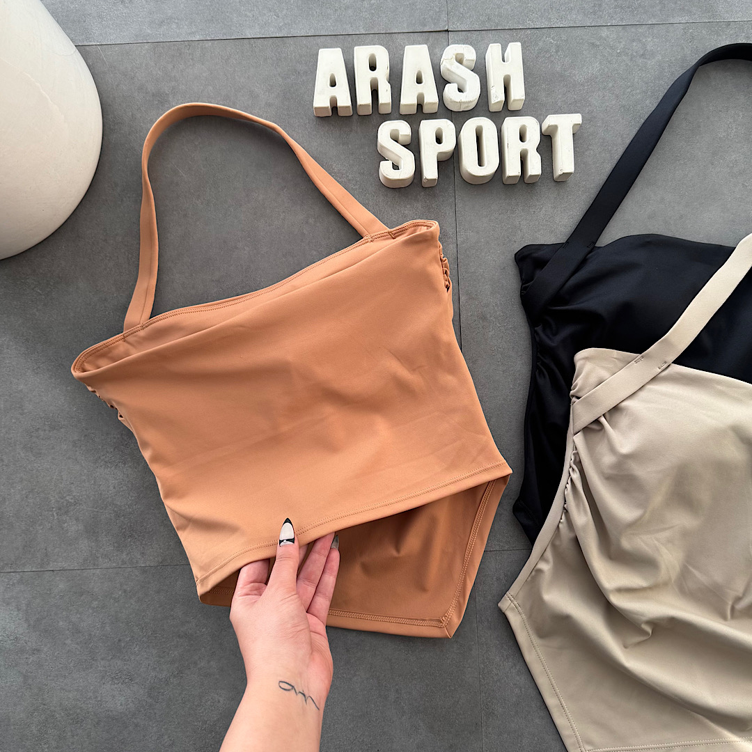 تاپ ورزشی زنانه هلویی