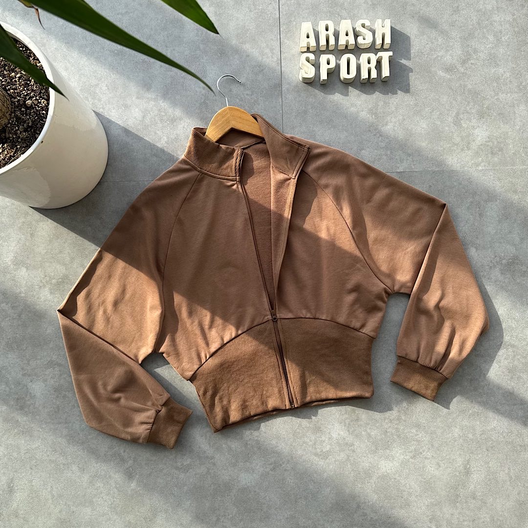 جکت نسکافه ای نخی 