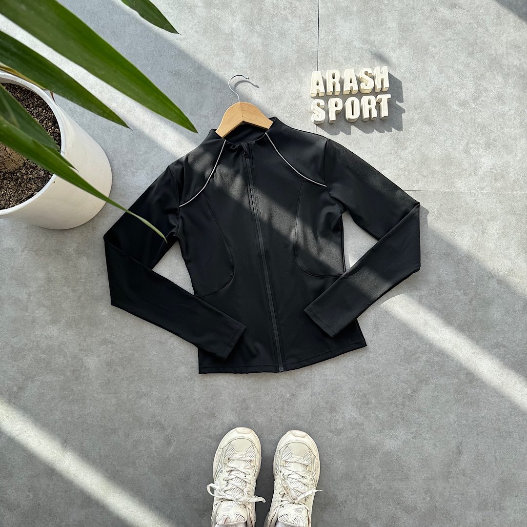 سویشرت دخترانه ورزشی جذب شبرنگ مشکی