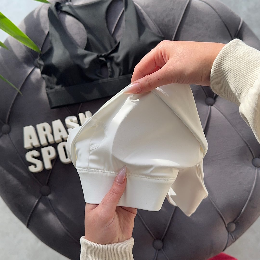 نیم تنه سفید غزندار مدل گره ای محکم ورزشی